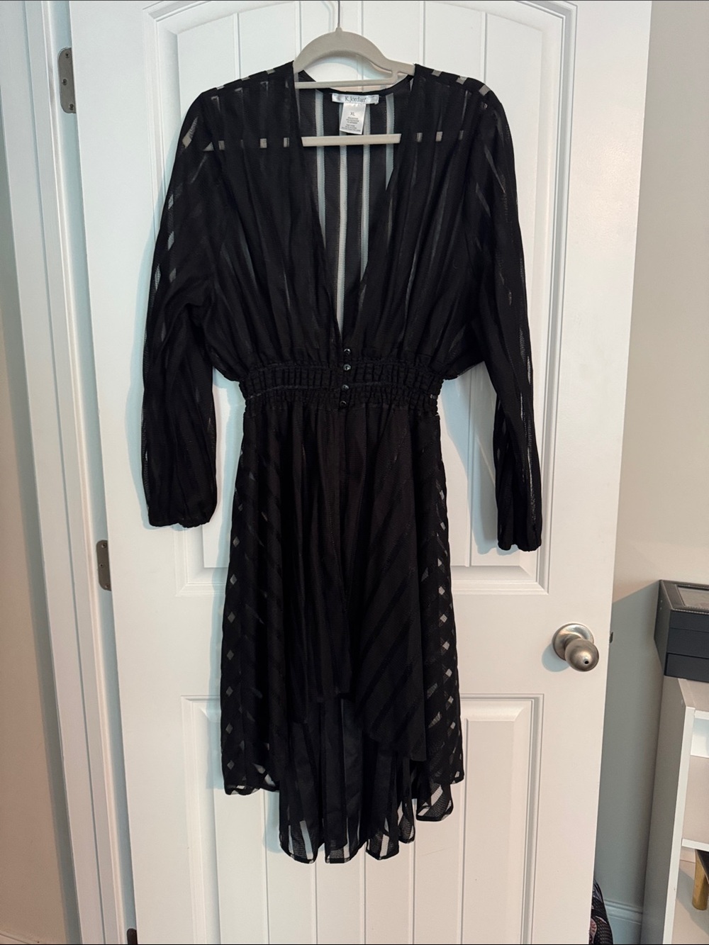 K Jordan Black Sheer High-Low Dress